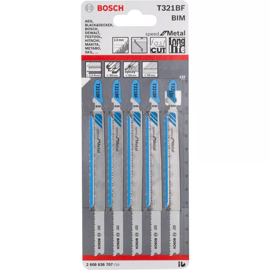 Lame de scie sauteuse BOSCH T 321 BF (lot de 5)